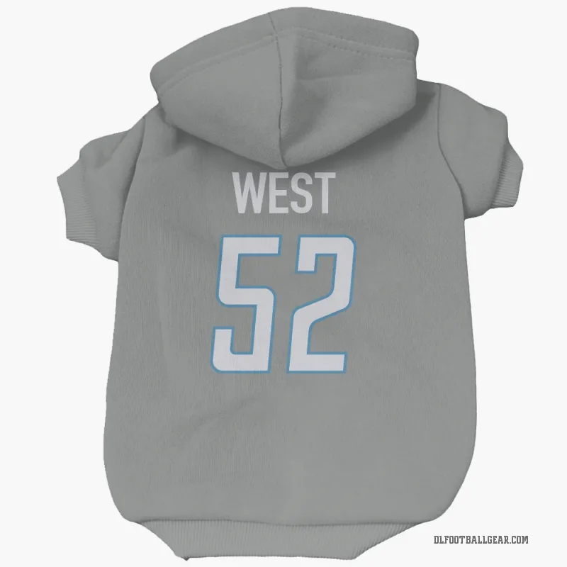 Tyre West  Detroit Lions   Steel Cat & Dog Pet Hoodie