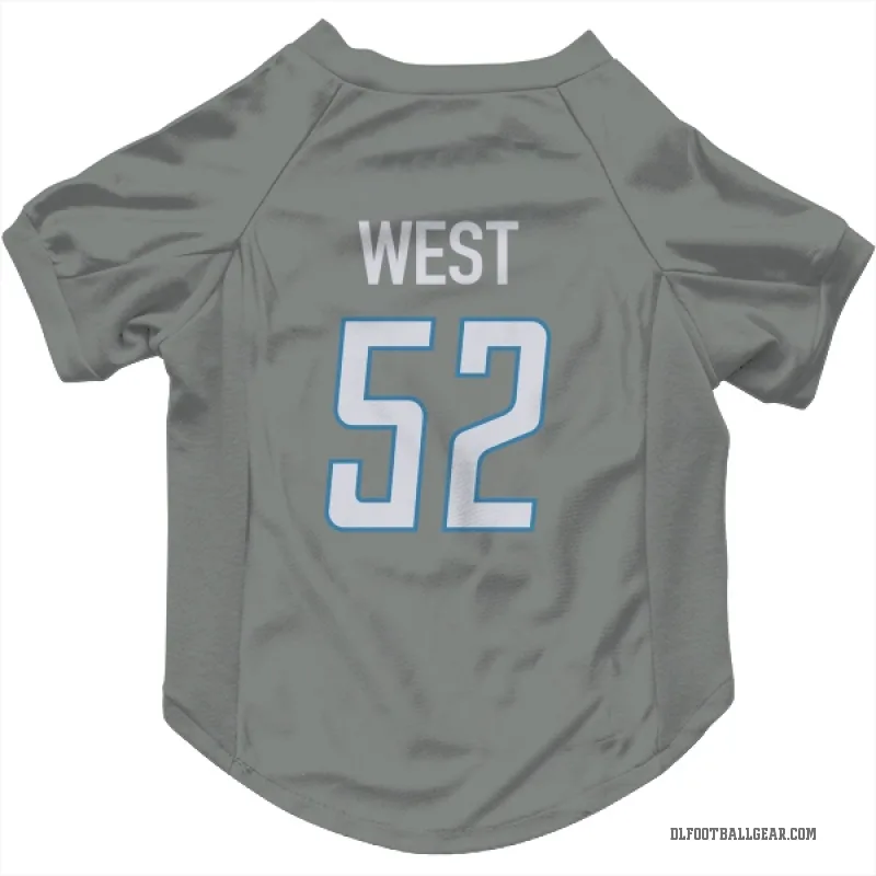Tyre West  Detroit Lions   Steel Cat & Dog Pet Jersey