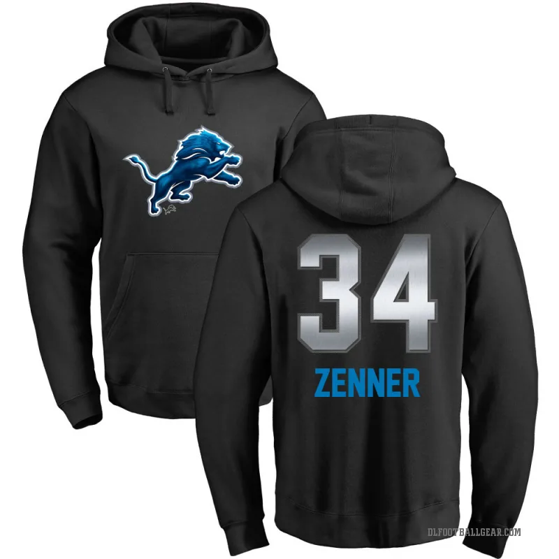 Zach Zenner Men's Black Detroit Lions Midnight Mascot Pullover Hoodie