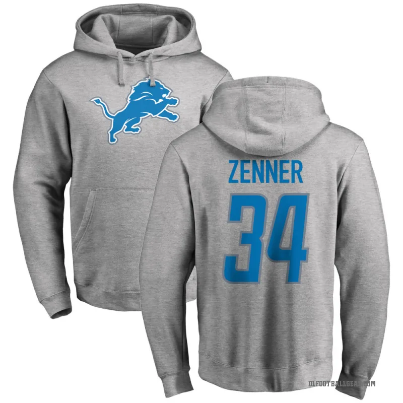 Zach Zenner Men's Detroit Lions Pro Line Ash Logo Pullover Hoodie