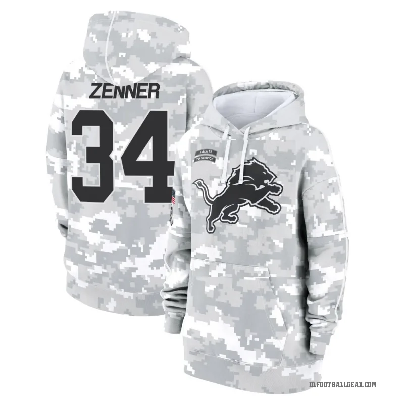 Zach Zenner Women's Camo Detroit Lions Arctic 2024 Salute to Service Club Fleece Pullover Hoodie